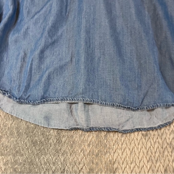 Old Navy women’s blue denim-look super soft flowy long bell sleeve tunic medium - Picture 5 of 11